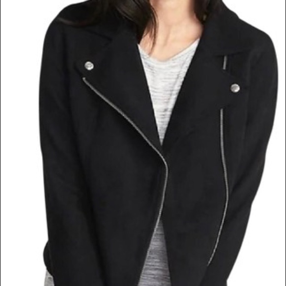 Faux suede moto jacket XS